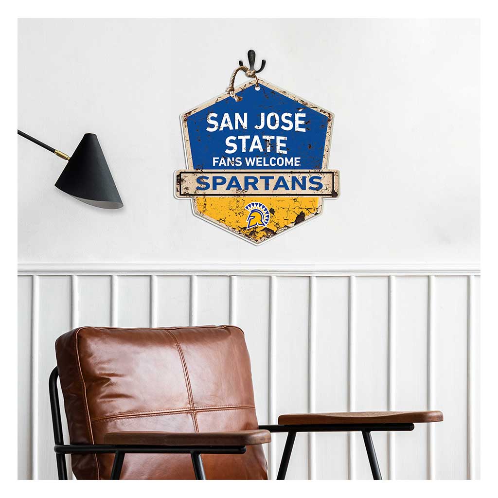 Rustic Badge Fans Welcome Sign San Jose State Spartans