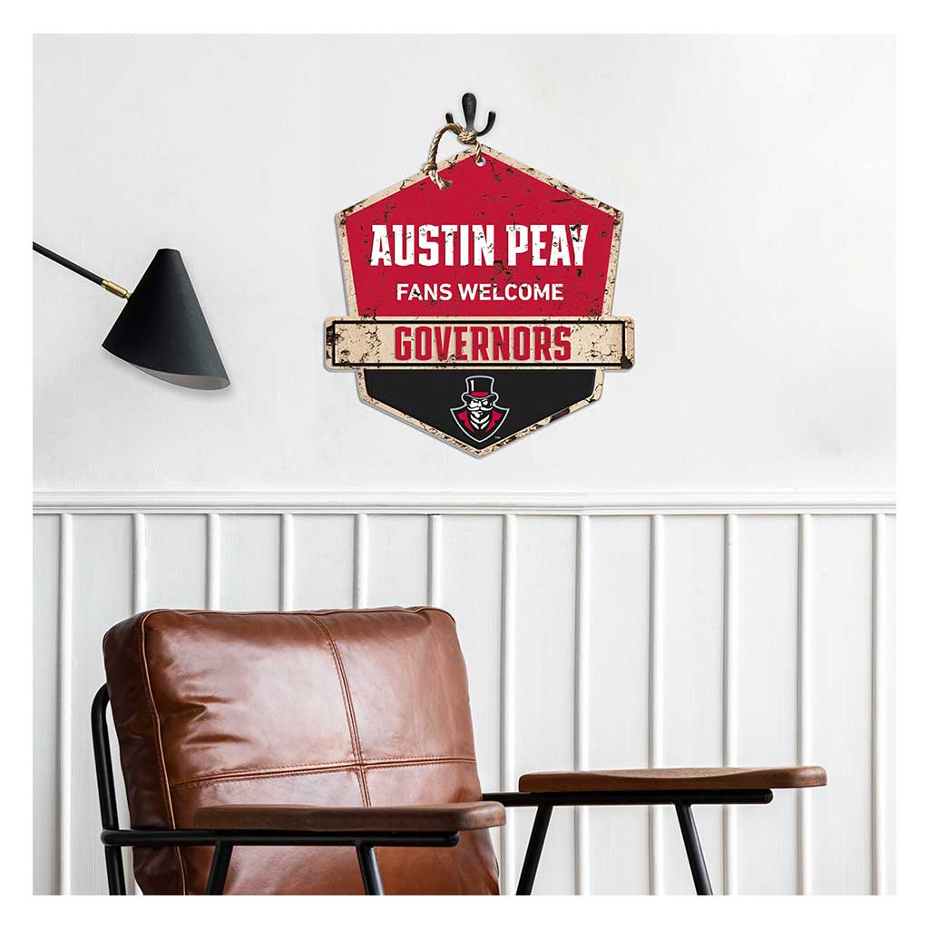 Rustic Badge Fans Welcome Sign Austin Peay Governors