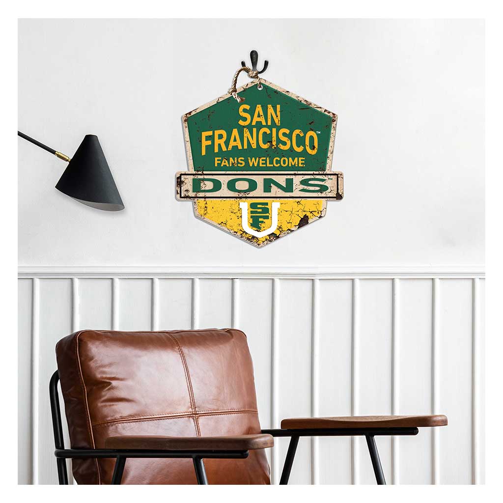 Rustic Badge Fans Welcome Sign San Francisco Dons