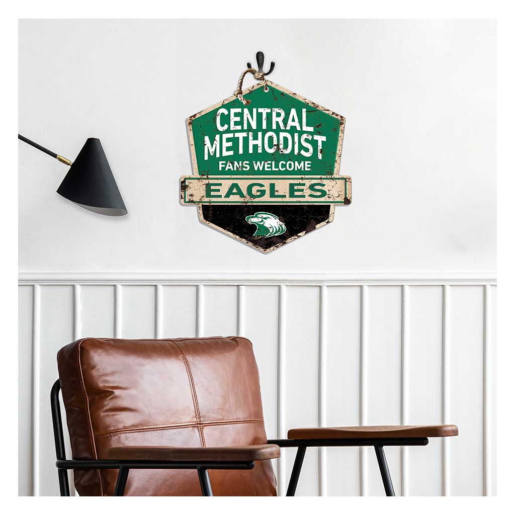 Rustic Badge Fans Welcome Sign Central Methodist University Eagles