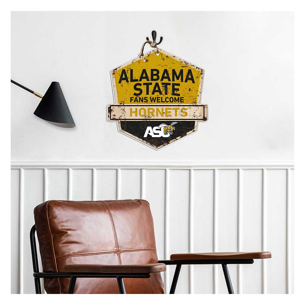 Rustic Badge Fans Welcome Sign Alabama State HORNETS