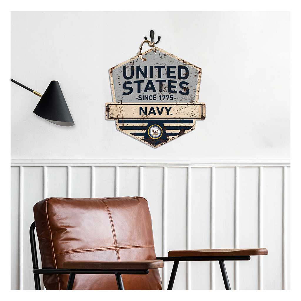 Rustic Badge Logo Sign Navy