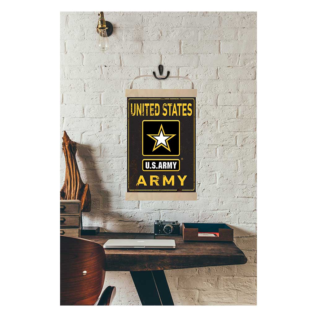 Reversible Banner Sign Faux Rusted Army