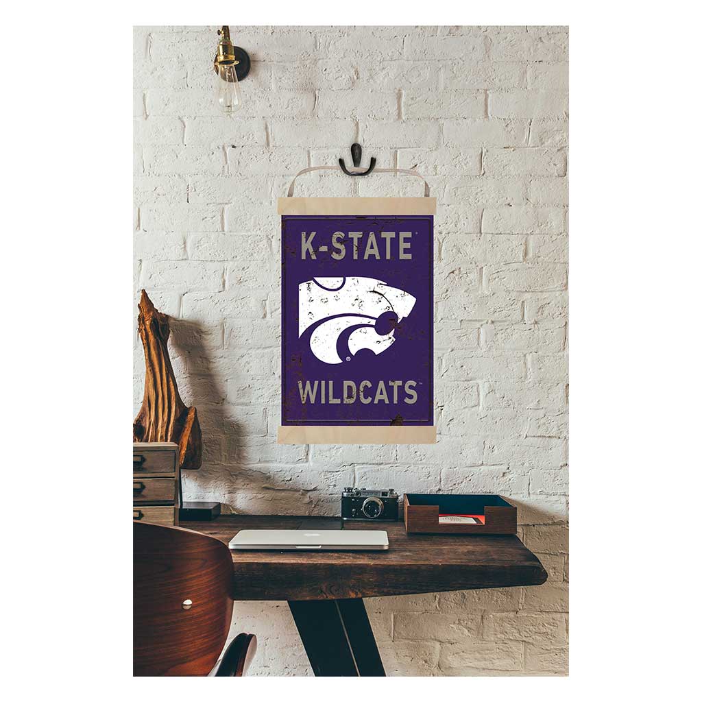 Reversible Banner Sign Faux Rusted Kansas State Wildcats