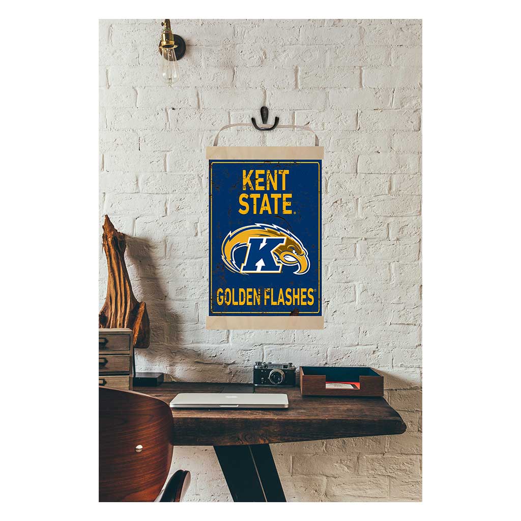 Reversible Banner Sign Faux Rusted Kent State Golden Flashes