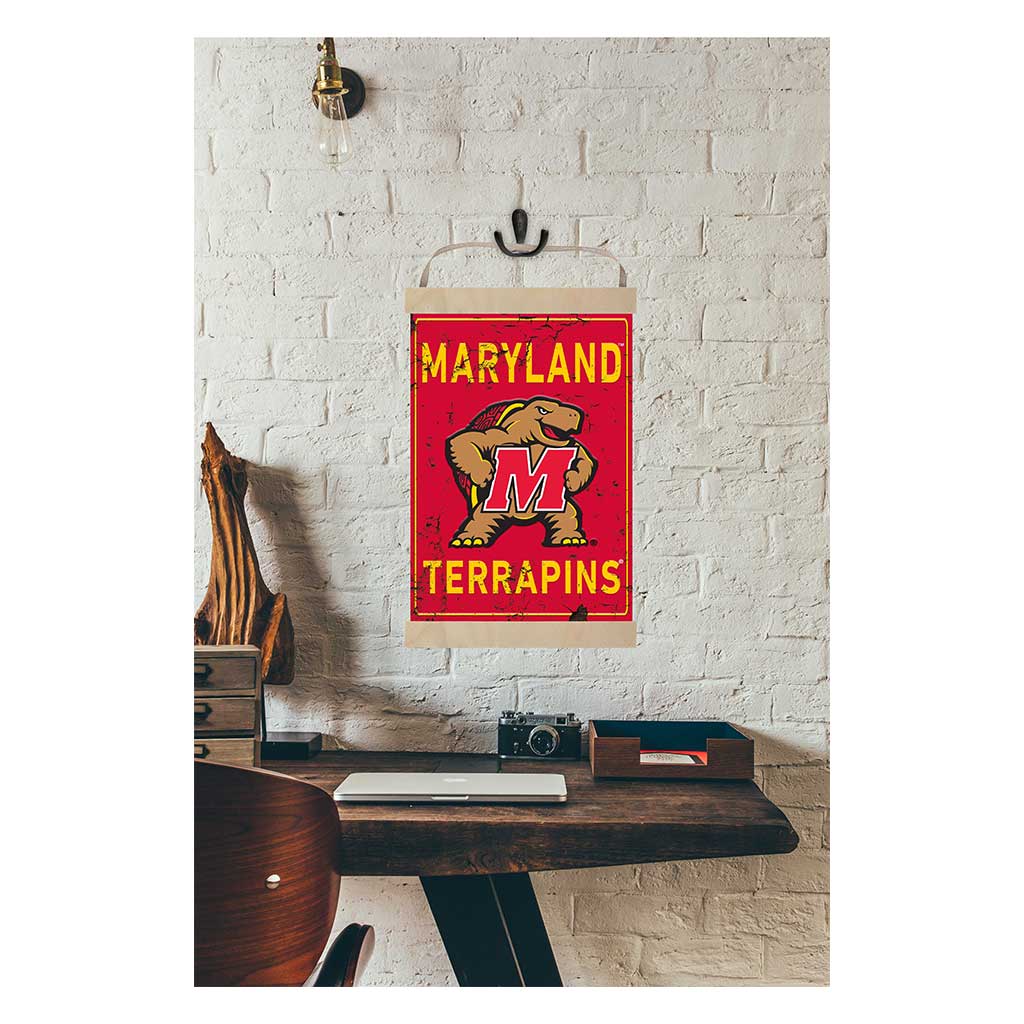 Reversible Banner Sign Faux Rusted Maryland Terrapins