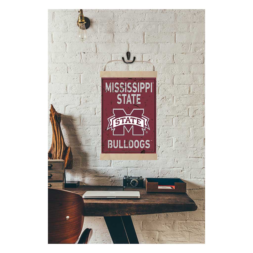 Reversible Banner Sign Faux Rusted Mississippi State Bulldogs