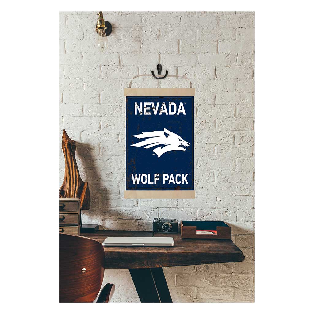 Reversible Banner Sign Faux Rusted Nevada Wolf Pack