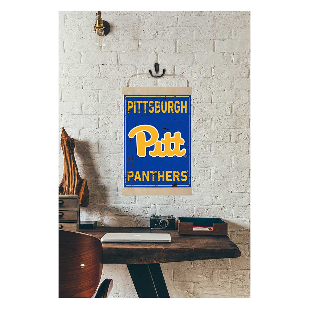 Reversible Banner Sign Faux Rusted Pittsburgh Panthers