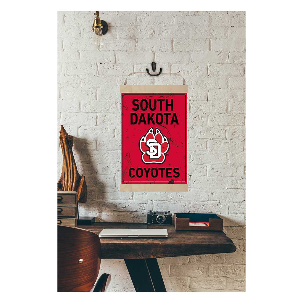 Reversible Banner Sign Faux Rusted South Dakota Coyotes