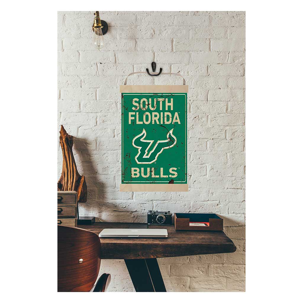 Reversible Banner Sign Faux Rusted South Florida Bulls