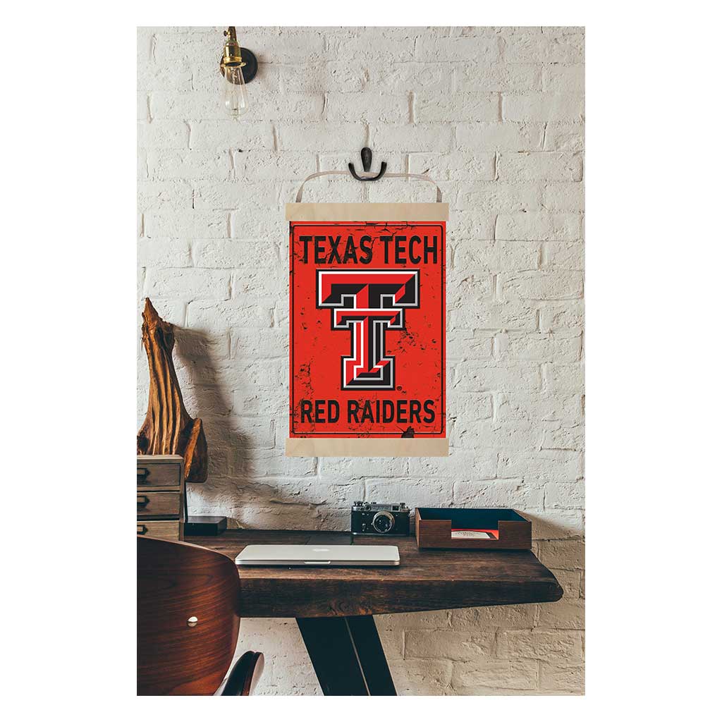 Reversible Banner Sign Faux Rusted Texas Tech Red Raiders