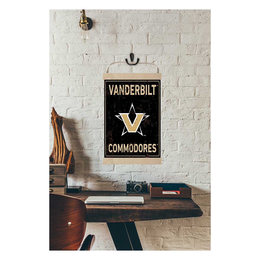 Reversible Banner Sign Faux Rusted Vanderbilt Commodores