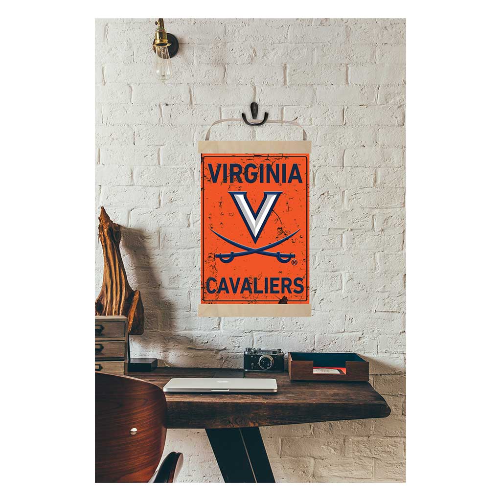 Reversible Banner Sign Faux Rusted Virginia Cavaliers