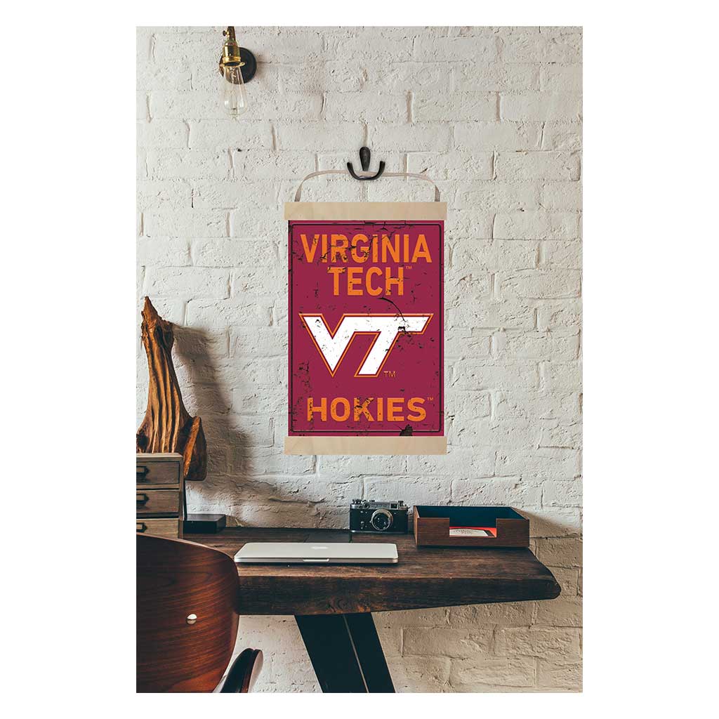Reversible Banner Sign Faux Rusted Virginia Tech Hokies