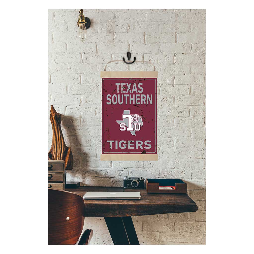 Reversible Banner Sign Faux Rusted Texas Southern Tigers