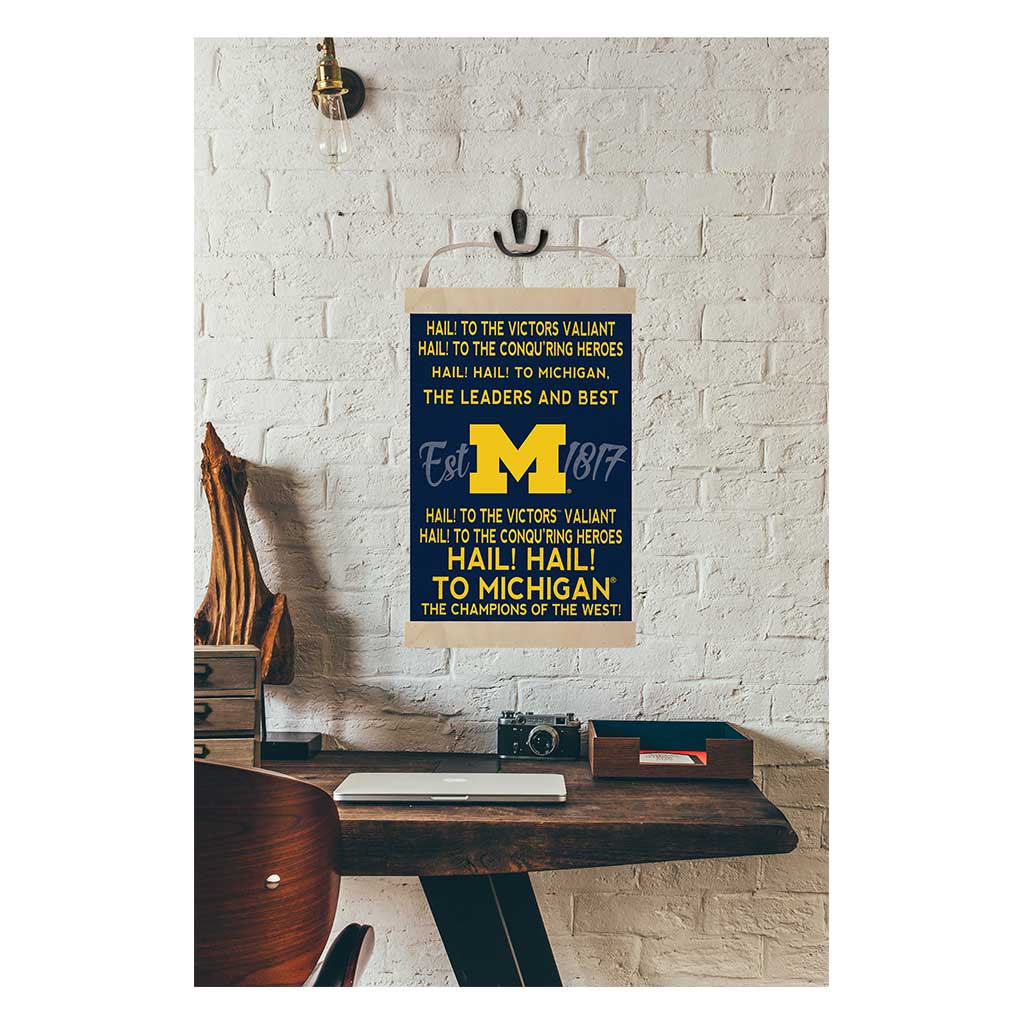 Reversible Banner Sign Fight Song Michigan Wolverines