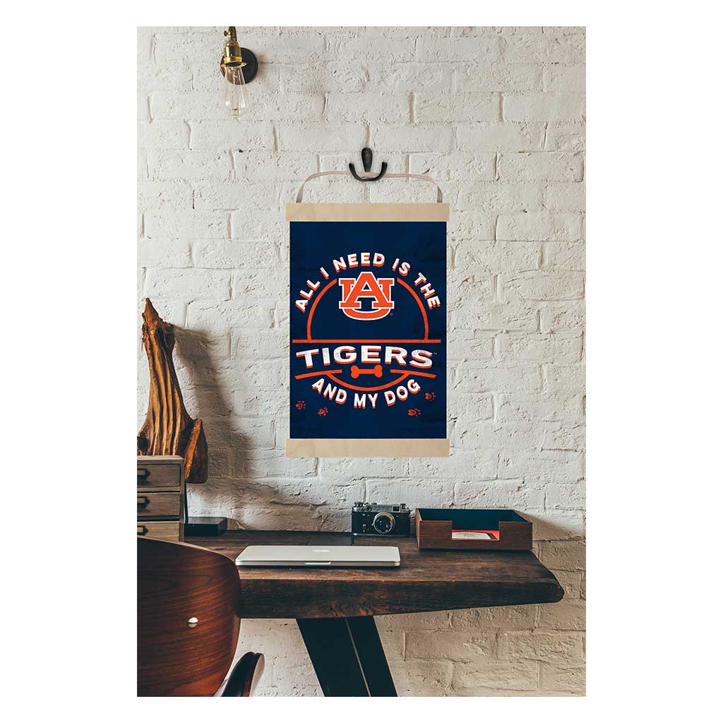 Reversible Banner Sign All I Need is Dog and Auburn Tigers