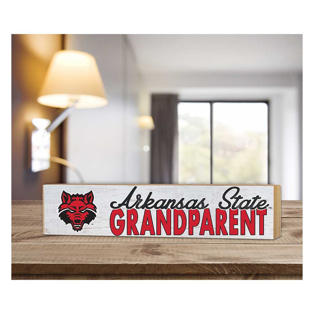 3x13 Block Weathered Grandparent Arkansas State Red Wolves
