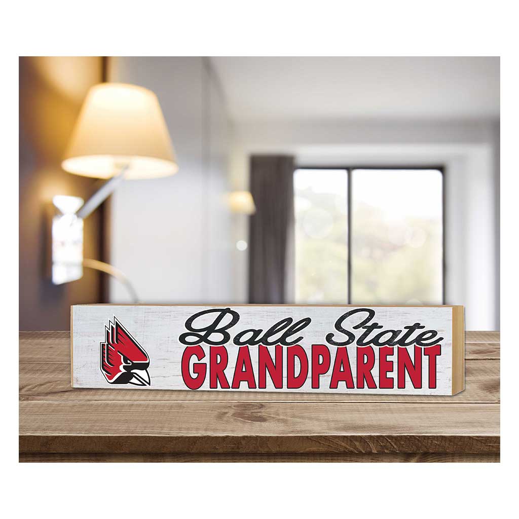 3x13 Block Weathered Grandparent Ball State Cardinals