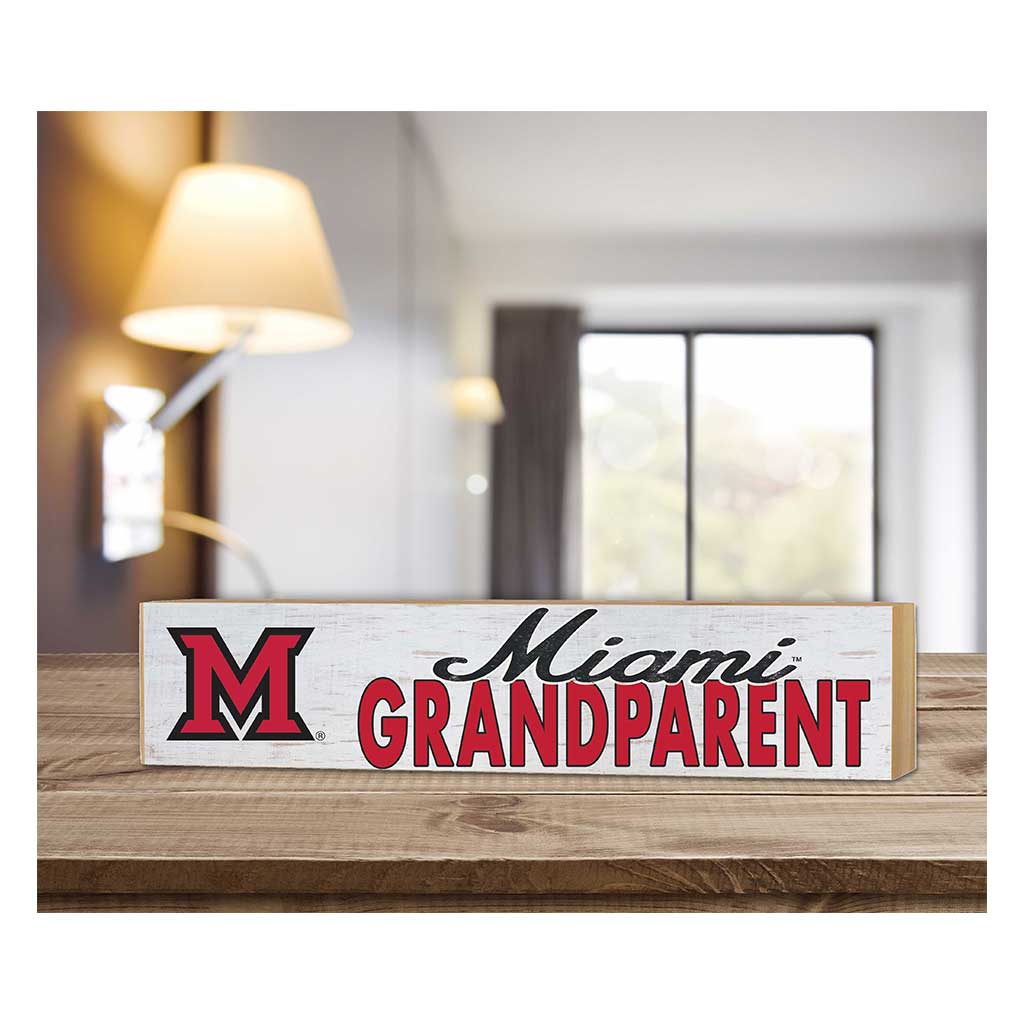 3x13 Block Weathered Grandparent Miami of Ohio Redhawks