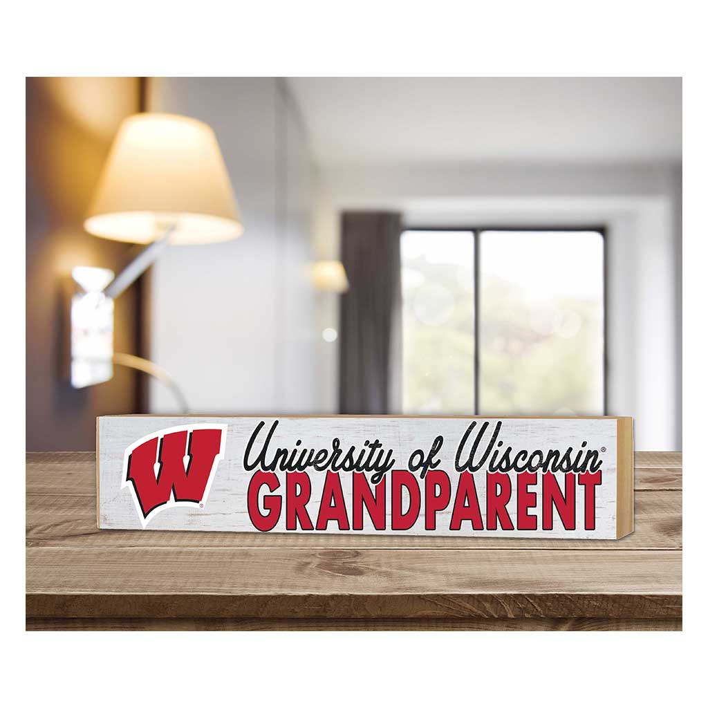 3x13 Block Weathered Grandparent Wisconsin Badgers