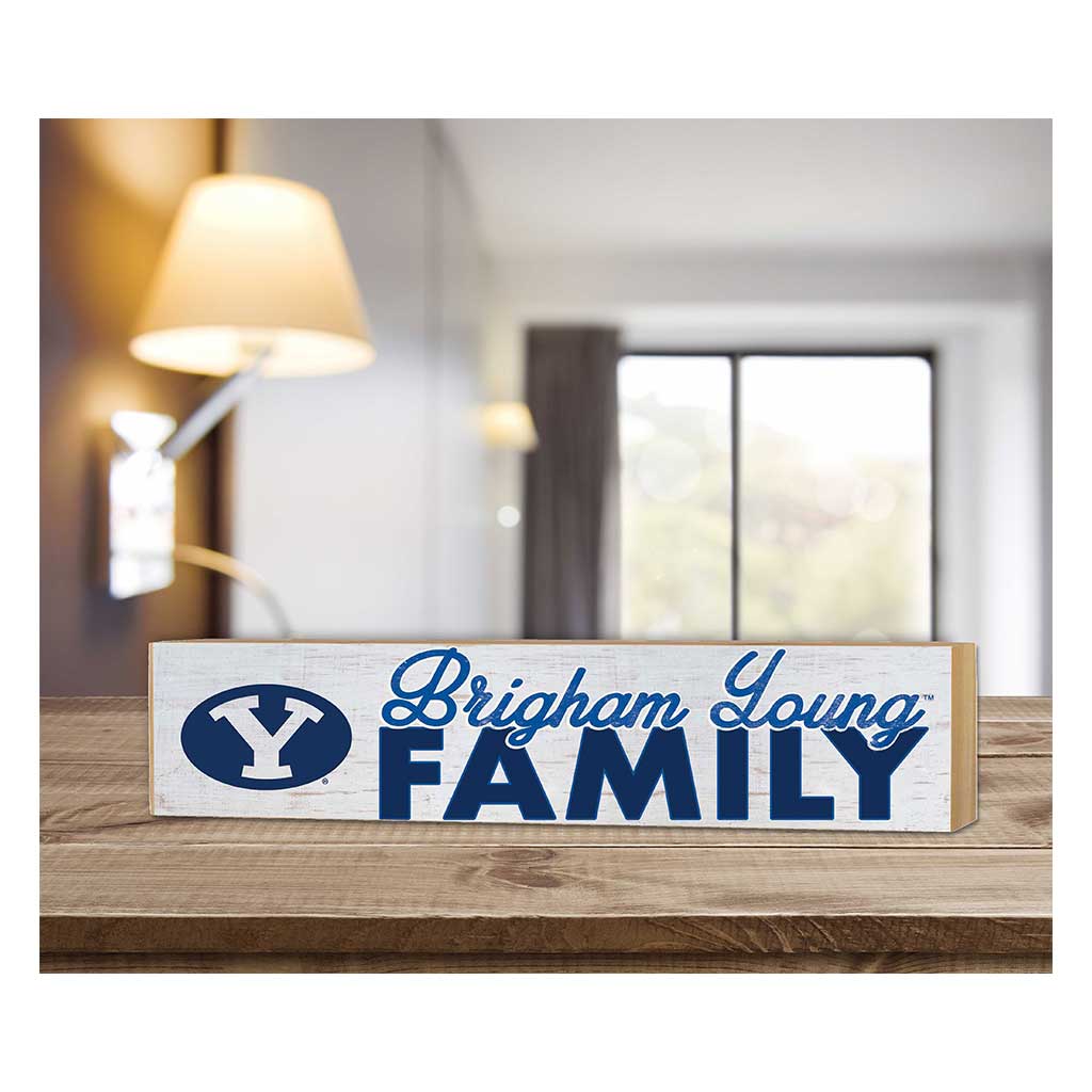 3x13 Block Weathered Team Family Block Brigham Young Cougars
