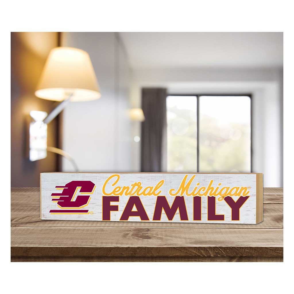 3x13 Block Weathered Team Family Block Central Michigan Chippewas