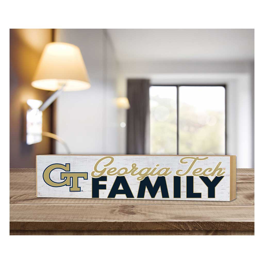 3x13 Block Weathered Team Family Block Georgia Tech Yellow Jackets