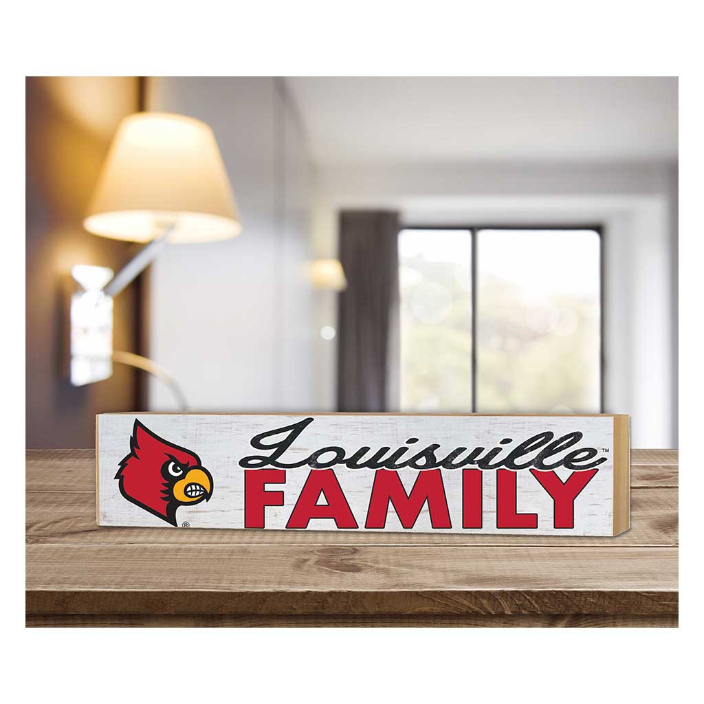 3x13 Block Weathered Team Family Block Louisville Cardinals