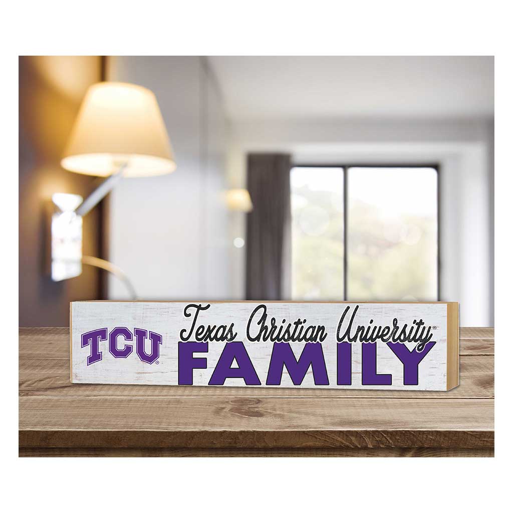 3x13 Block Weathered Team Family Block Texas Christian Horned Frogs