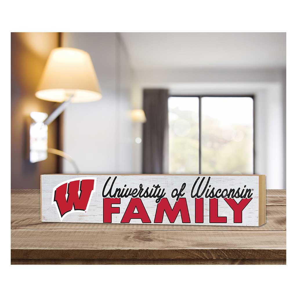 3x13 Block Weathered Team Family Block Wisconsin Badgers