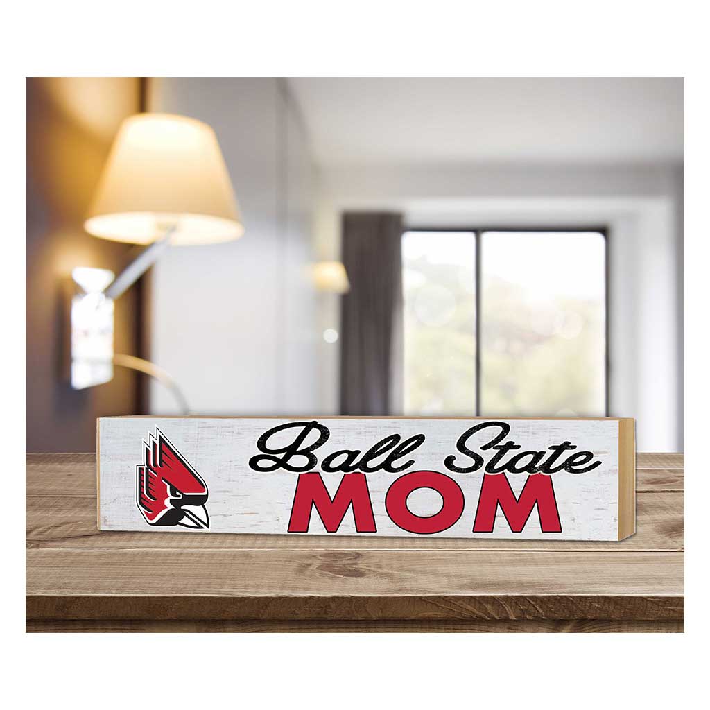 3x13 Block Weathered Mom Ball State Cardinals