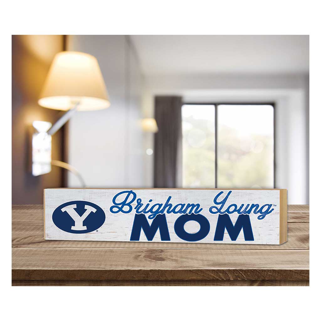 3x13 Block Weathered Mom Brigham Young Cougars