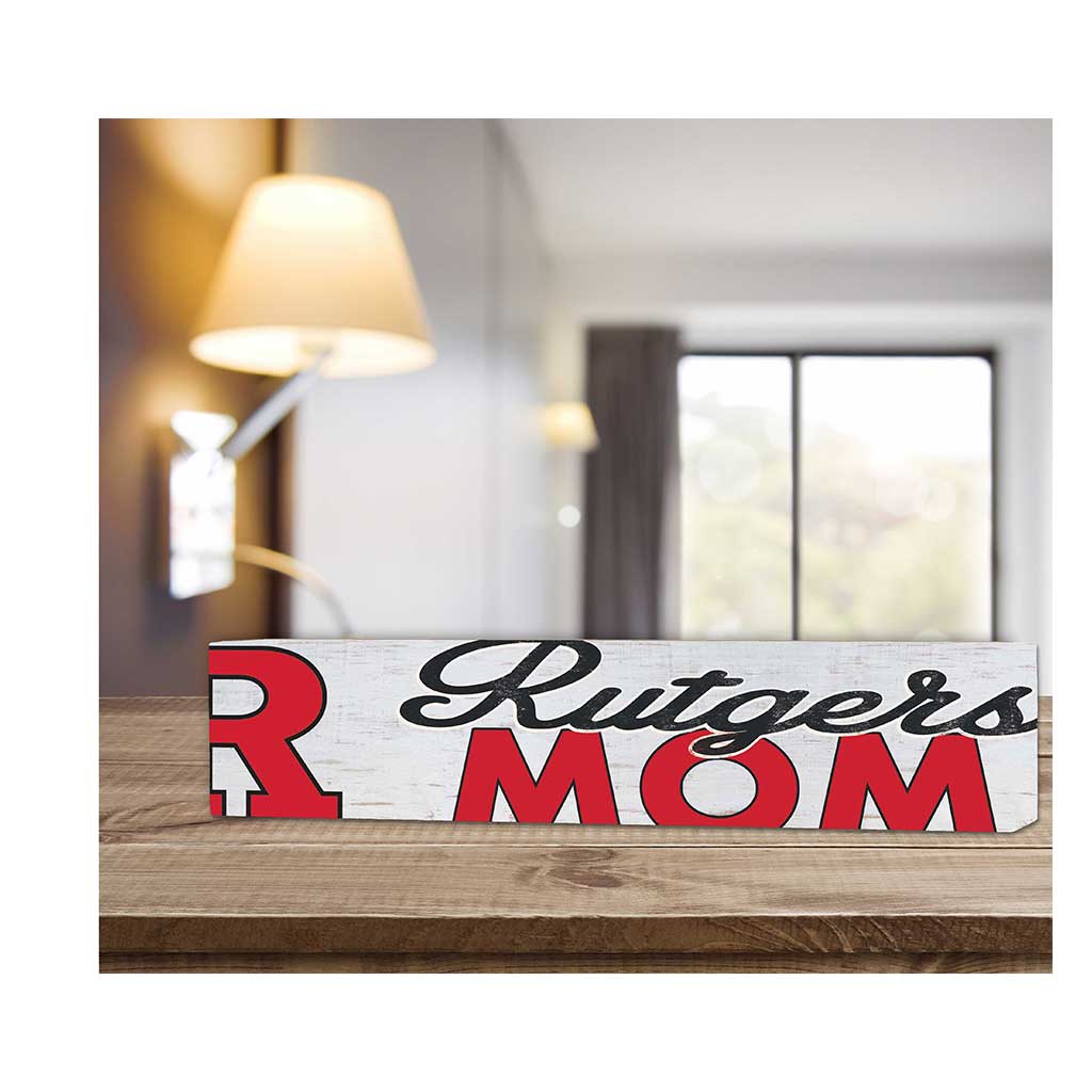 3x13 Block Weathered Mom Rutgers Scarlet Knights