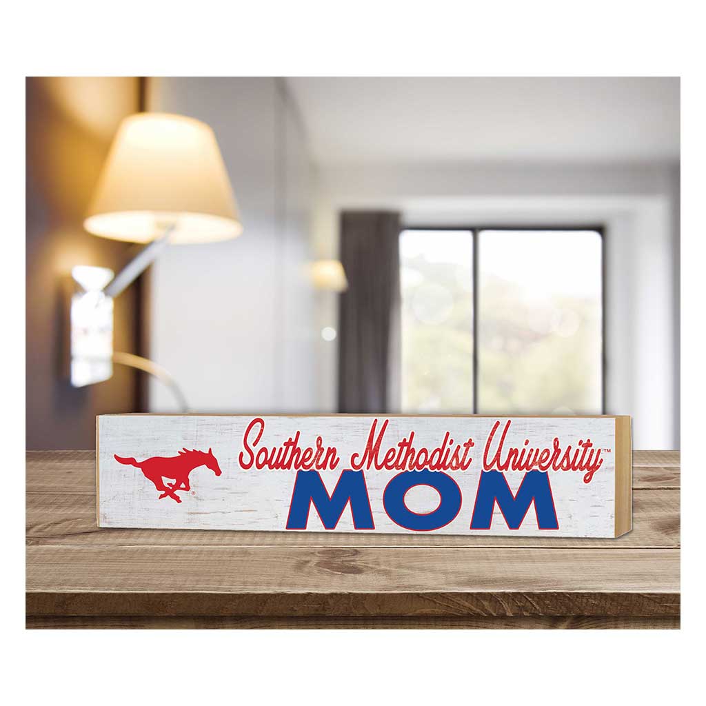 3x13 Block Weathered Mom Southern Methodist Mustangs