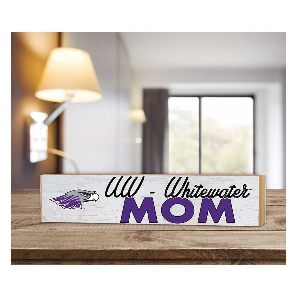 3x13 Block Weathered Mom University of Wisconsin Whitewater Warhawks