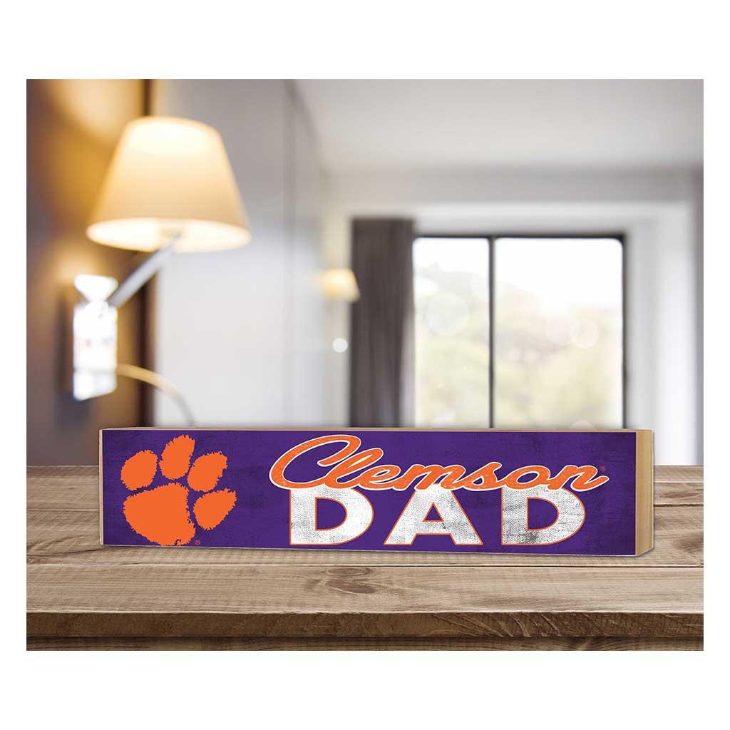 3x13 Block Colored With Logo Dad Clemson Tigers