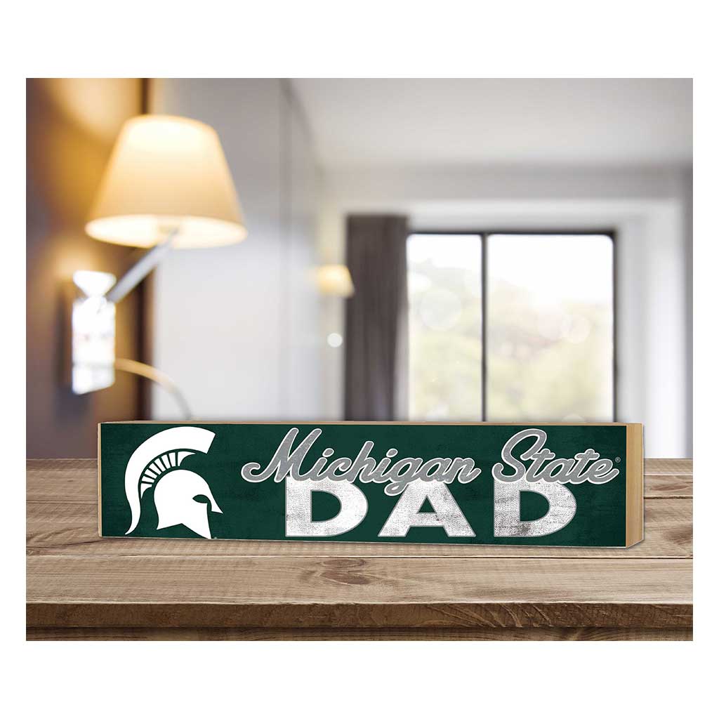 3x13 Block Colored With Logo Dad Michigan State Spartans