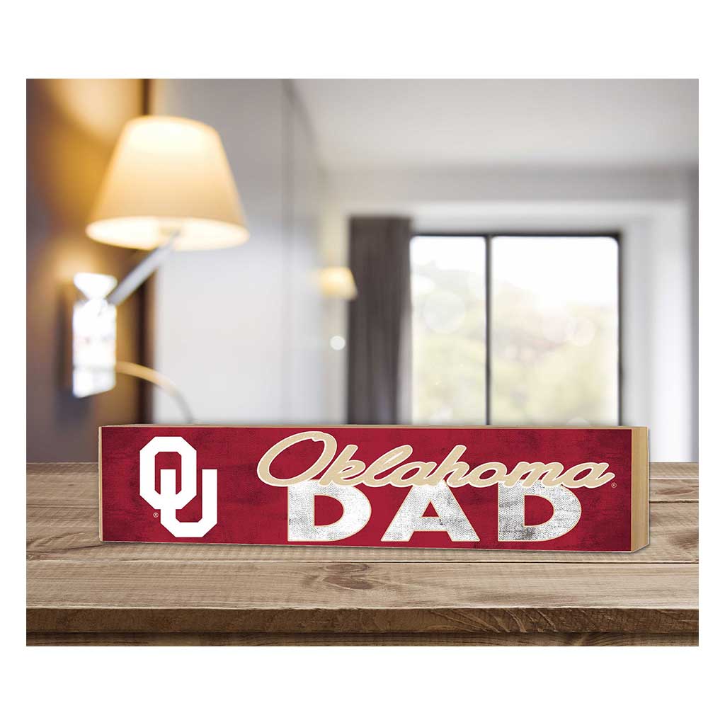 3x13 Block Colored With Logo Dad Oklahoma Sooners