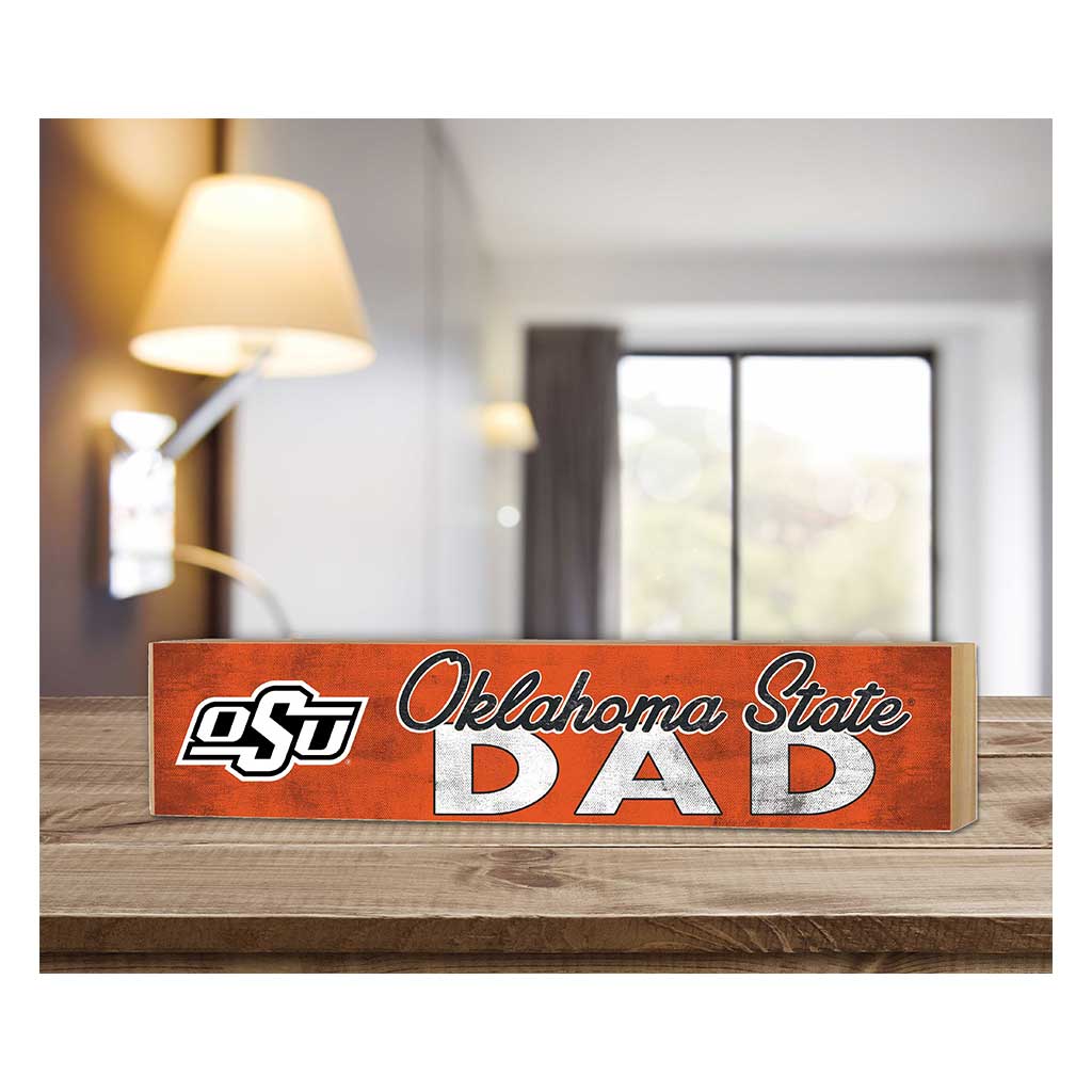 3x13 Block Colored With Logo Dad Oklahoma State Cowboys