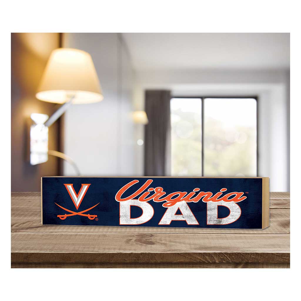 3x13 Block Colored With Logo Dad Virginia Cavaliers