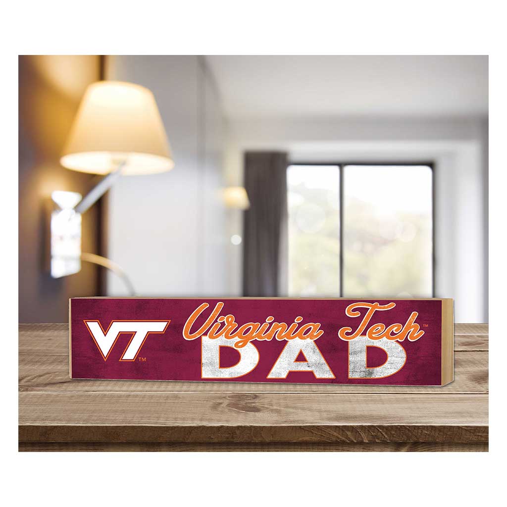 3x13 Block Colored With Logo Dad Virginia Tech Hokies