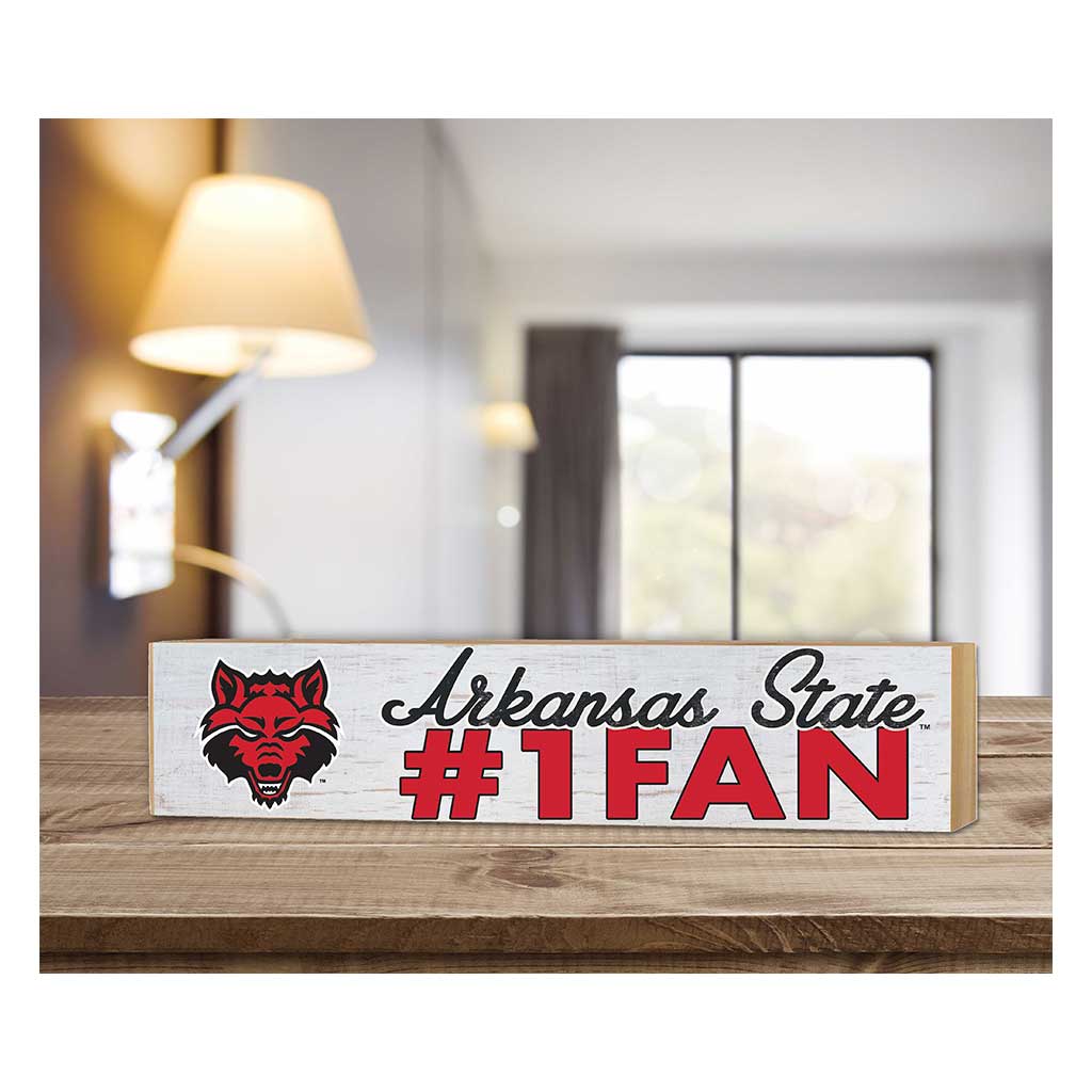 3x13 Block Weathered #1 Fan Arkansas State Red Wolves