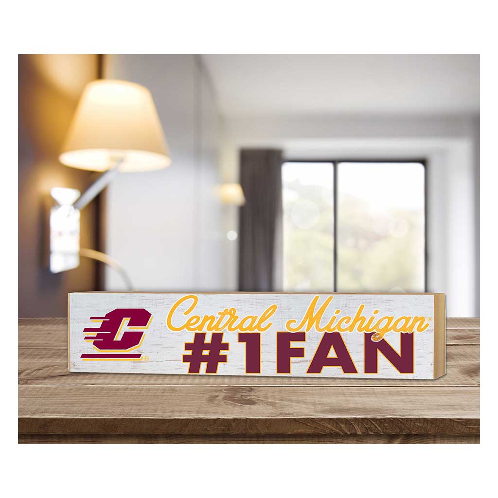 3x13 Block Weathered #1 Fan Central Michigan Chippewas