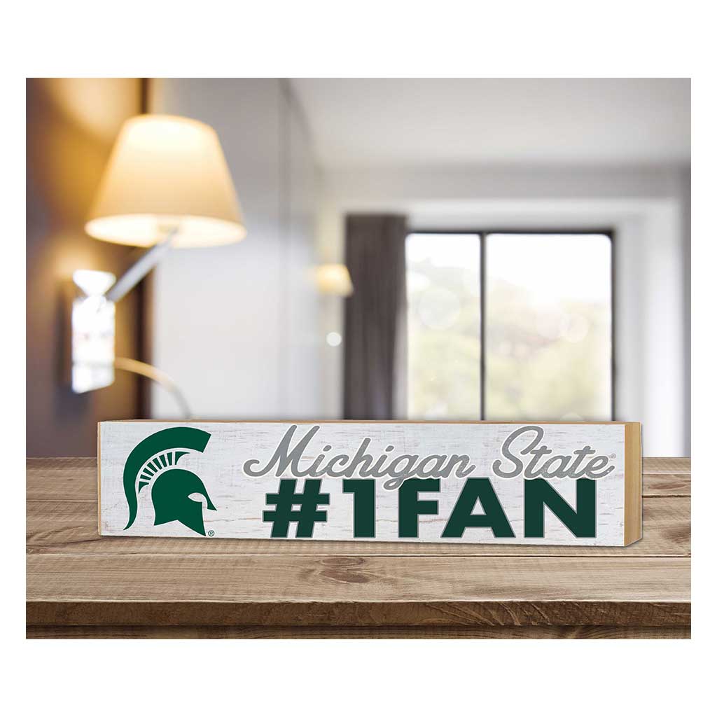 3x13 Block Weathered #1 Fan Michigan State Spartans