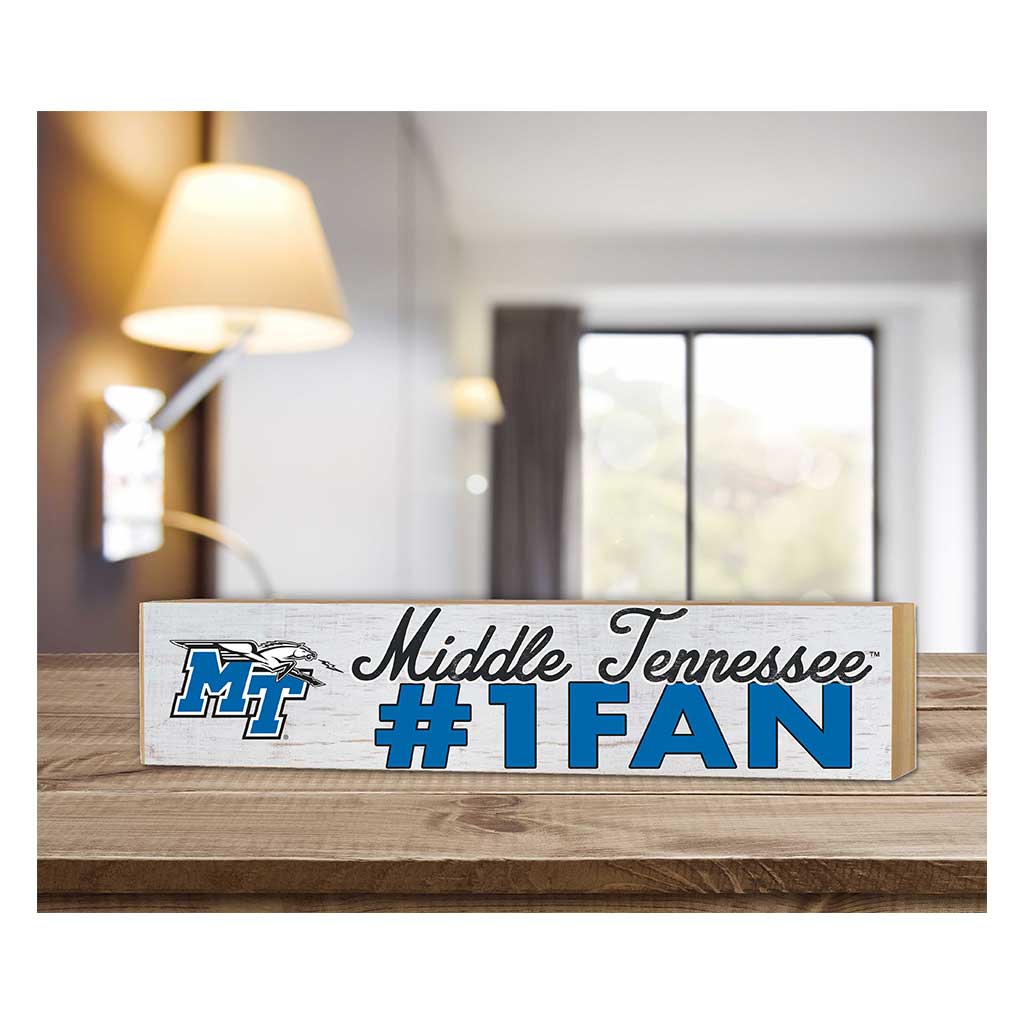 3x13 Block Weathered #1 Fan Middle Tennessee State Blue Raiders