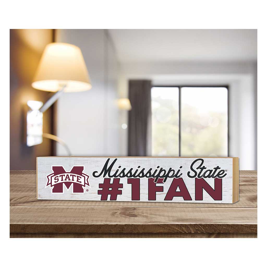 3x13 Block Weathered #1 Fan Mississippi State Bulldogs