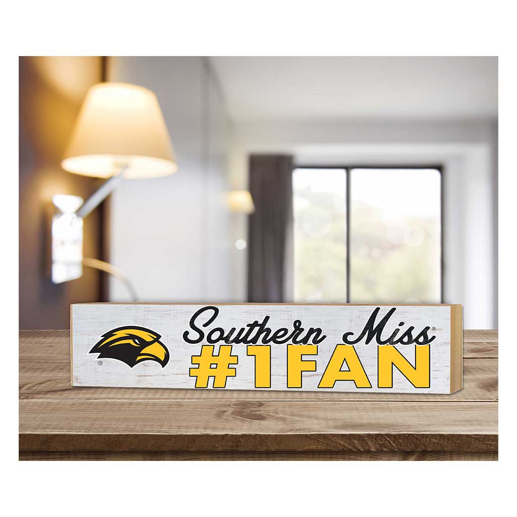 3x13 Block Weathered #1 Fan Southern Mississippi Golden Eagles