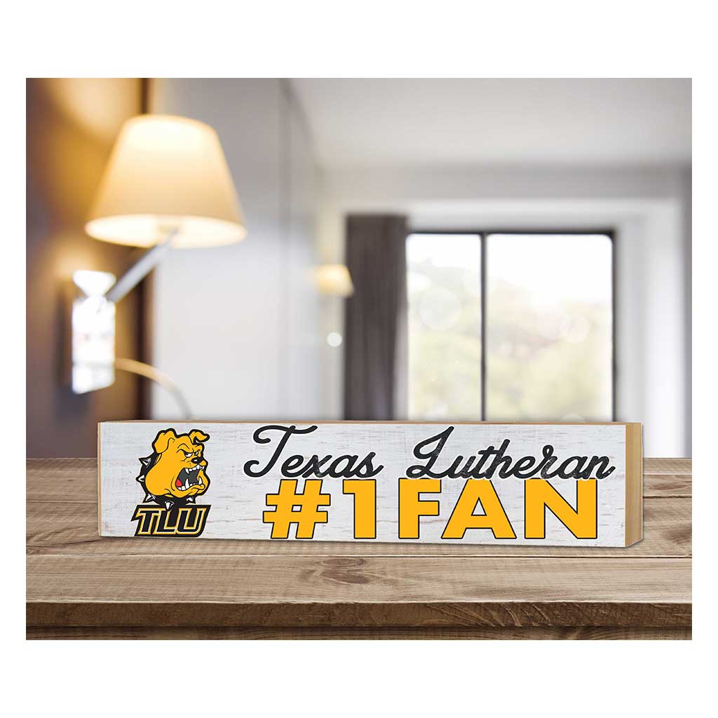 3x13 Block Weathered #1 Fan Texas Lutheran Bulldogs